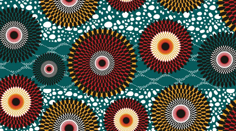 African pattern green circles (Adobe)