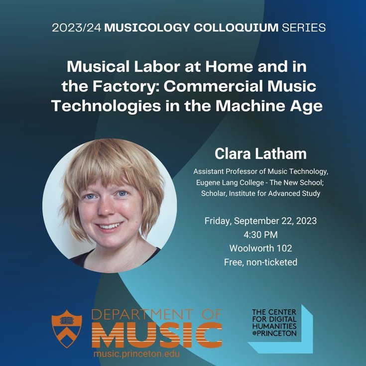 POSTPONED: Musical Labor at Home and in the Factory: Commercial Music Technologies in the Machine Age