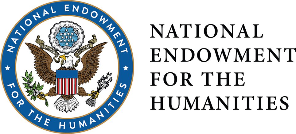 The seal of the National Endowment for the Humanities features an eagle surrounded by the words "National Endowment for the Humanities." The words "National Endowment for the Humanities" are also shown to the right of the seal.