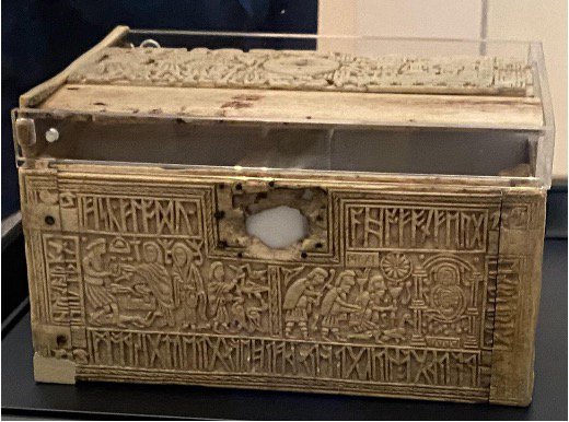 A decorated casket