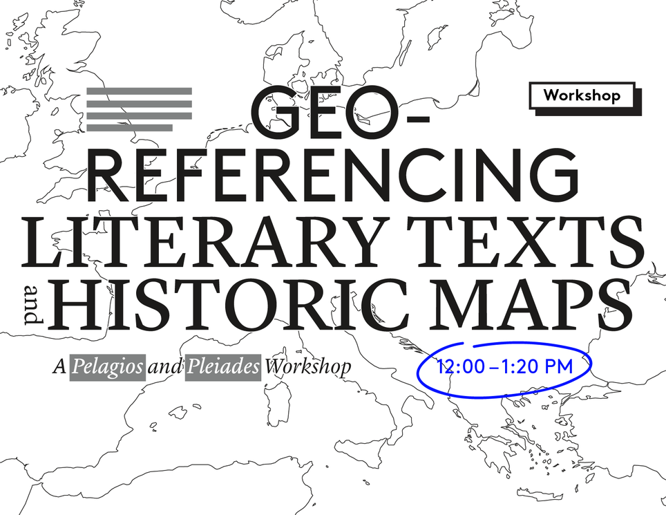 Workshop poster with text superimposed over outline map.