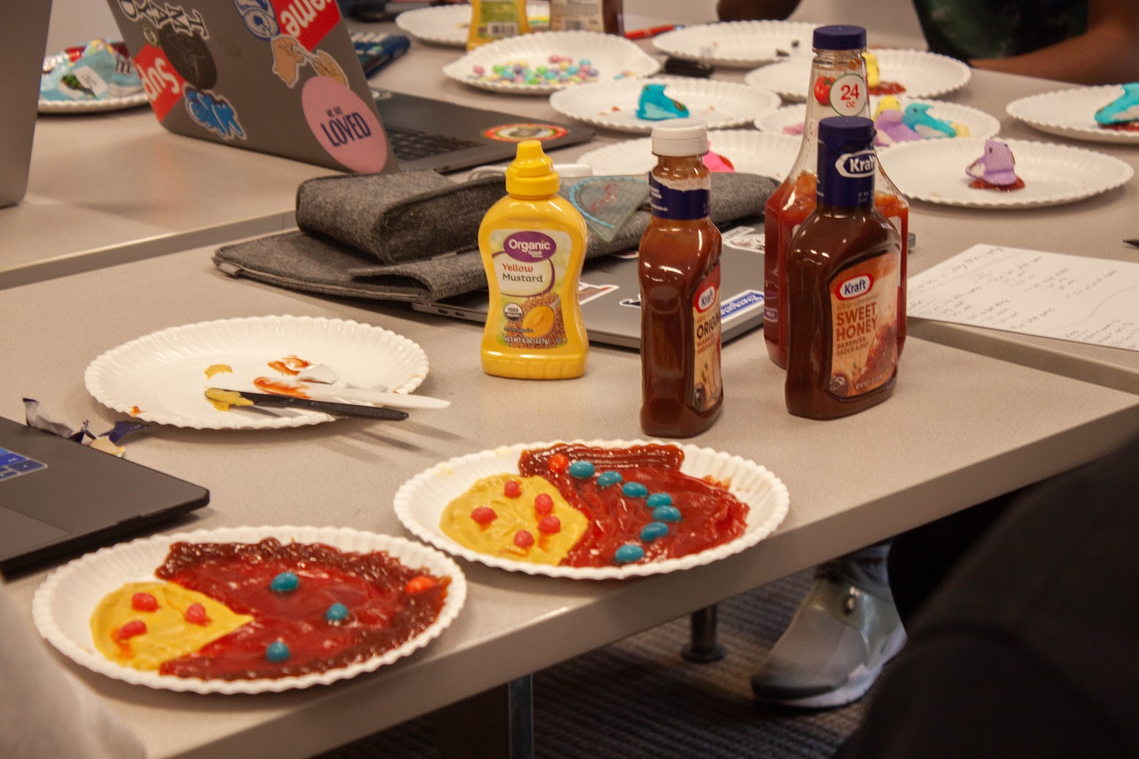 Condiments and candy representing data