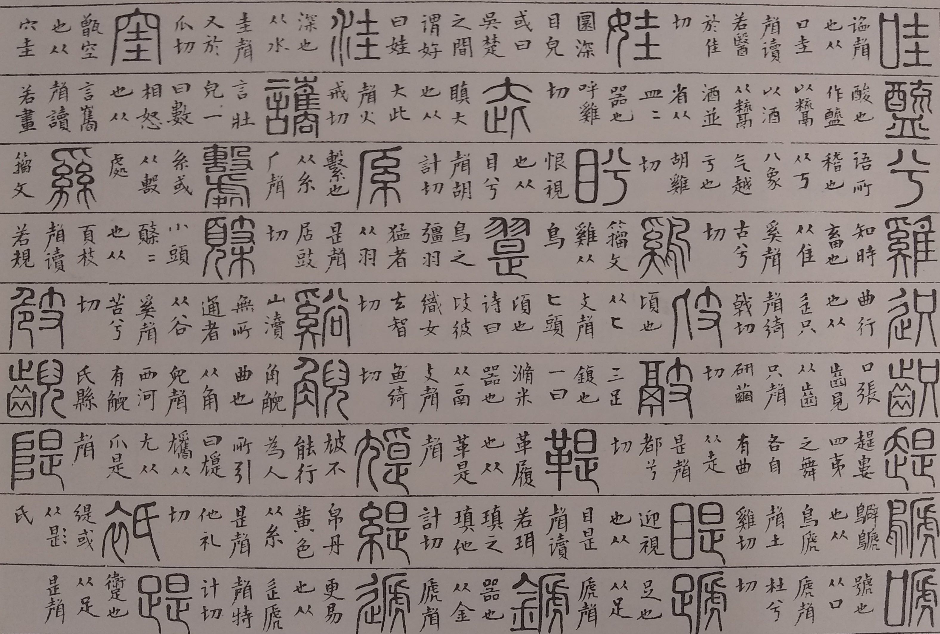 Excerpt from Shuowen guyin pu 説文古音譜 by Liu Ze 劉賾