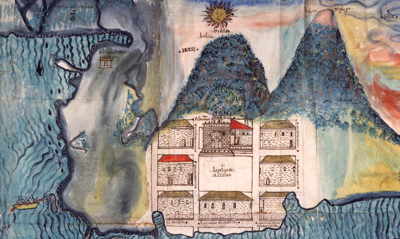 In his course &ldquo;Reading the Landscapes of Colonial Latin America," Noa Corcoran-Tadd, Associate Research Scholar and Lecturer in Latin American Studies, aims to capture the &ldquo;places, territories, and ecologies&rdquo; of colonialism in Latin America between the fifteenth and nineteenth centuries. Image: Santiago Atitlán, Guatemala, 1585, University of Texas